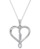 Diamond Heart Twist Pendant Necklace (1/4 Ct. T.w.) In 14k White Gold