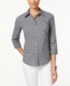 Karen Scott Gingham Button-front Shirt, Only At Macy's