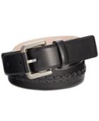 Calvin Klein Laced Feather-stitch Leather Pant Belt