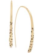 Kenneth Cole New York Gold-tone Stone Studded Threader Earrings