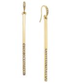 Abs By Allen Schwartz Gold-tone Crystal Linear Earrings