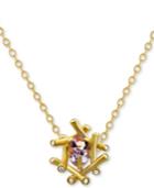 Kesi Jewels Pink Amethyst (3/4 Ct. T.w.) & Diamond And White Topaz Accent 16 Pendant Necklace In 18k Gold-plated Sterling Silver