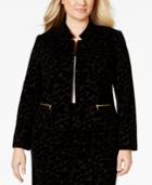 Calvin Klein Plus Size Textured Zip-pocket Jacket