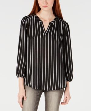 Bcx Juniors' Striped Blouson-sleeve Top