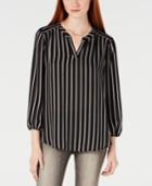 Bcx Juniors' Striped Blouson-sleeve Top