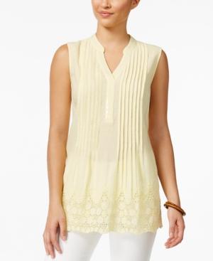 Style & Co. Pleated Scallop-hem Top, Only At Macy's