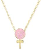 Children's Enamel Lollipop Pendant Necklace In 18k Gold Over Sterling Silver