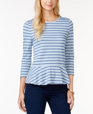 American Living Striped Peplum Top, Only At Macy's