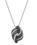 Wrapped In Love™ Sterling Silver Necklace, Black And White Diamond Pendant (3/4 Ct. T.w.)