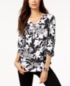 Jm Collection 3/4-sleeve Top, Created For Macy's