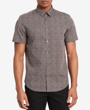 Calvin Klein Men's Blurred Crosshatch-print Shirt