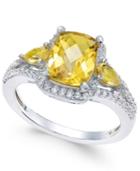 Citrine (2-1/4 Ct. T.w.) And White Topaz (1/4 Ct. T.w.) Ring In Sterling Silver