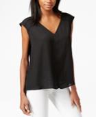 Bar Iii Cap-sleeve V-neck Top, Only At Macy's