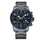 Men's Esq0060 Stainless Steel Gun Metal Ip Chronograph Bracelet Watch, Blue Dial