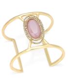 Inc International Concepts Gold-tone Pink Stone And Crystal Open Cuff Bracelet, Only At Macy's