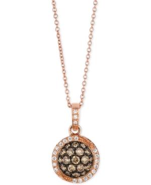 Le Vian Diamond Cluster Pendant Necklace (5/8 Ct. T.w.) In 14k Rose Gold