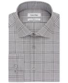 Calvin Klein Steel Slim-fit Non-iron Performance Metal Grey Multi Textured Check Dress Shirt