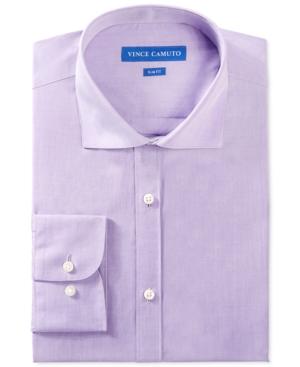 Vince Camuto Slim-fit Deep Purple Chambray Dress Shirt