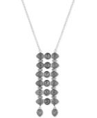 Lucky Brand Silver-tone Dark Pave Ladder Pendant Necklace