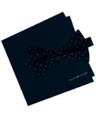 Tommy Hilfiger Men's Pin Dot Bow Tie & Solid Pocket Square Set
