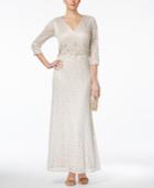 Alex Evenings Embellished Lace A-line Gown
