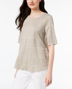 Eileen Fisher Organic Linen Striped Top, Regular & Petite