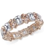 Charter Club Gold-tone Clear & Pink Crystal Stretch Bracelet, Created For Macy's