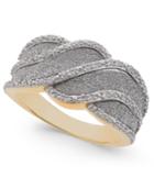 Diamond Glitter Wave Ring (1/4 Ct. T.w.) In 18k Gold-plated Sterling Silver