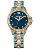 Juicy Couture Women's Malibu Patterned Stone & Crystal Gold-tone Stainless Steel Bracelet Watch 36mm 1901403