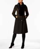 Jones New York Animal-print Walker Coat With Faux-fur Scarf