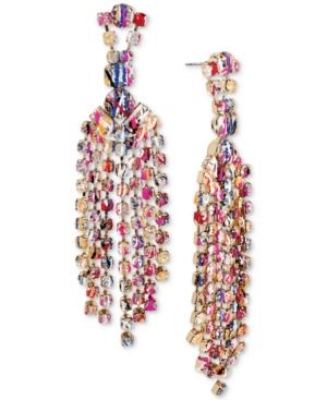 Betsey Johnson Gold-tone Graffiti-print Crystal Chandelier Earrings