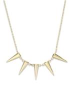 Five Spike Frontal Necklace In 14k Gold