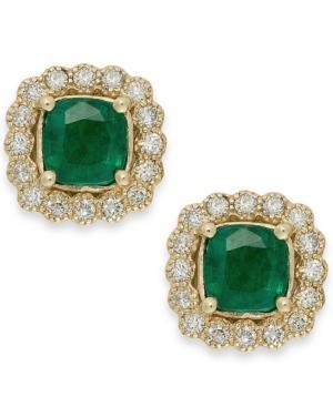 Emerald Envy By Effy Emerald (1 Ct. T.w.) And Diamond (1/3 Ct. T.w.) Earrings In 14k Gold
