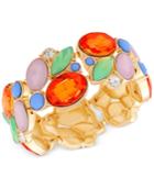 Guess Gold-tone Colorful Stone Stretch Bracelet