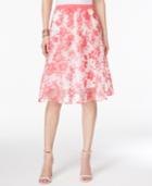 Ny Collection Floral-print Illusion A-line Skirt