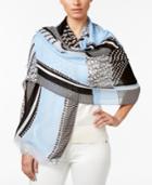 Calvin Klein Colorblock Wrap & Scarf In One