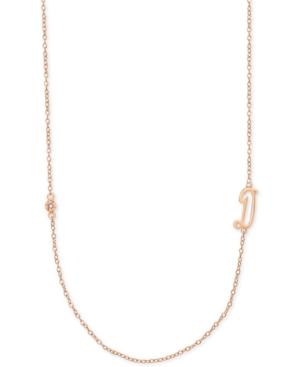 Diamond Accent Initial Pendant In 18k Rose Gold-plated Sterling Silver