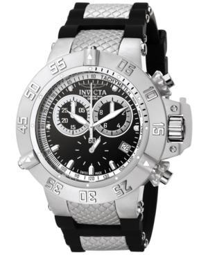 Invicta Men's Swiss Chronograph Subaqua Black Silicone And Stainless Steel Bracelet Watch 50mm 5511