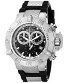 Invicta Men's Swiss Chronograph Subaqua Black Silicone And Stainless Steel Bracelet Watch 50mm 5511