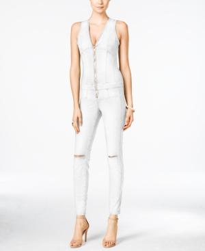 Guess Maxine Ripped Zip Denim Jumpsuit