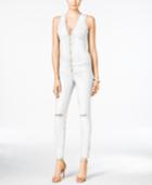 Guess Maxine Ripped Zip Denim Jumpsuit
