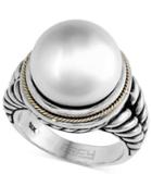 Effy Cultured Freshwater Pearl Ring (14mm) In Sterling Silver And 18k Gold