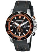 Wenger Men's Swiss Chronograph Sea Force Black Silicone Rubber Strap Watch 43mm 0643.104