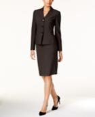 Le Suit Check-print Three-button Skirt Suit