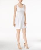 Kensie Sleeveless Dot-lace A-line Dress