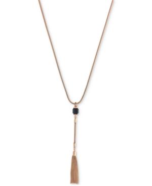 Vince Camuto Gold-tone Stone And Tassel Y-neck Necklace