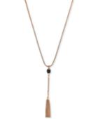 Vince Camuto Gold-tone Stone And Tassel Y-neck Necklace
