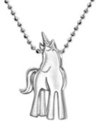 Alex Woo Princess Unicorn Pendant Necklace In Sterling Silver