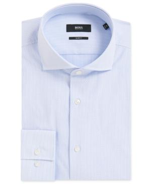 Boss Men's Slim-fit Textured Cotton Dress Shirt