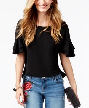 Inc International Concepts Petite Tiered-sleeve Top, Created For Macy's